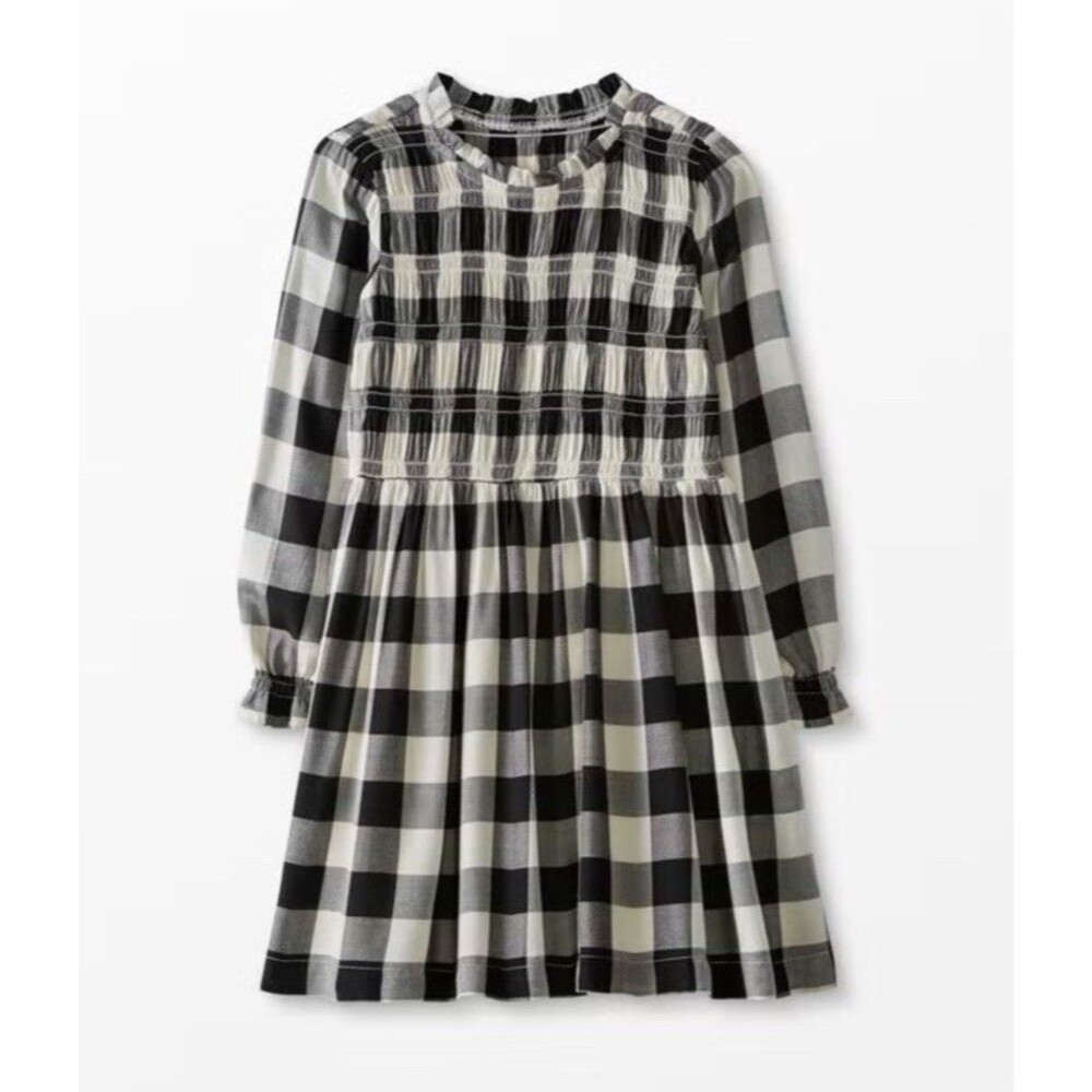 Hanna Andersson Smocked Checkered Dress Sz 4 Sustainable Holiday